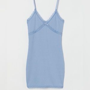 H&M Ribbed Lace-Trimmed Dress